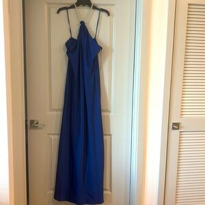 Royal Blue Liv Foster Halter Neck Gown